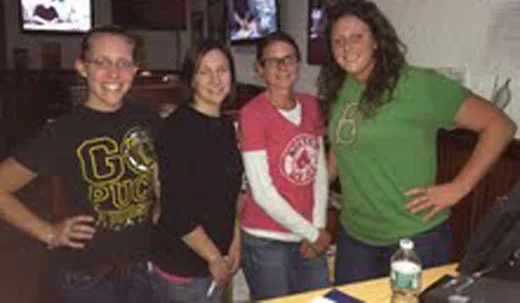 Friends gathered at Alumni Sports Cafe